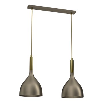 Candeeiro suspenso NOAK 2xE27/15W/230V latão/dourado