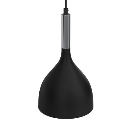 Candeeiro suspenso NOAK 2xE27/15W/230V preto/cromado brilhante