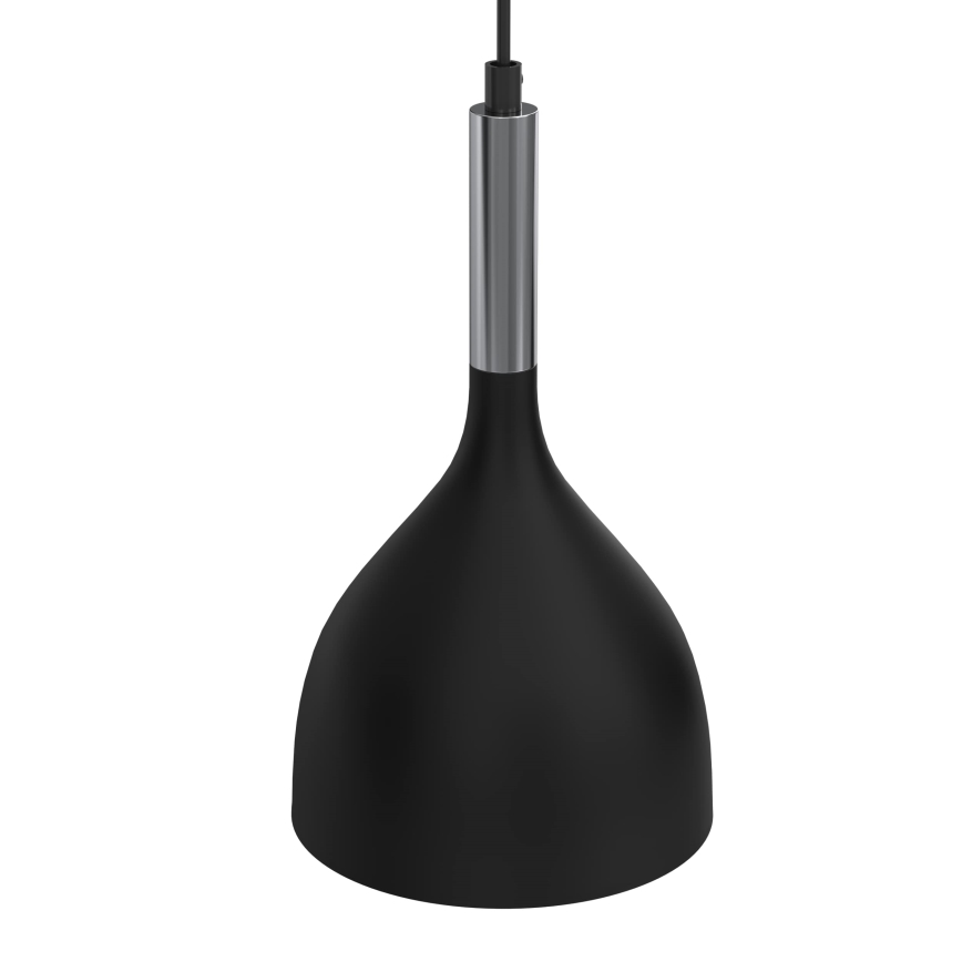 Candeeiro suspenso NOAK 2xE27/15W/230V preto/cromado brilhante