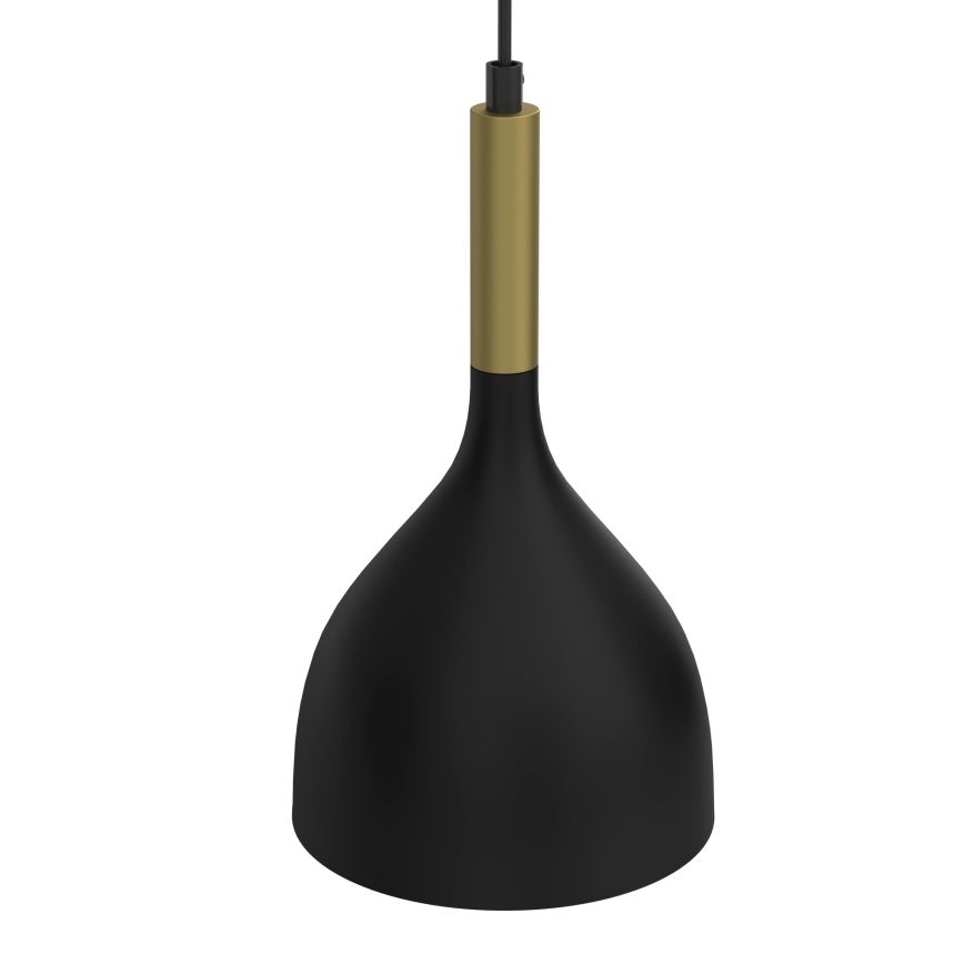 Candeeiro suspenso NOAK 2xE27/15W/230V preto/dourado
