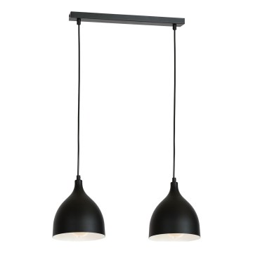 Candeeiro suspenso NOAK 2xE27/15W/230V preto