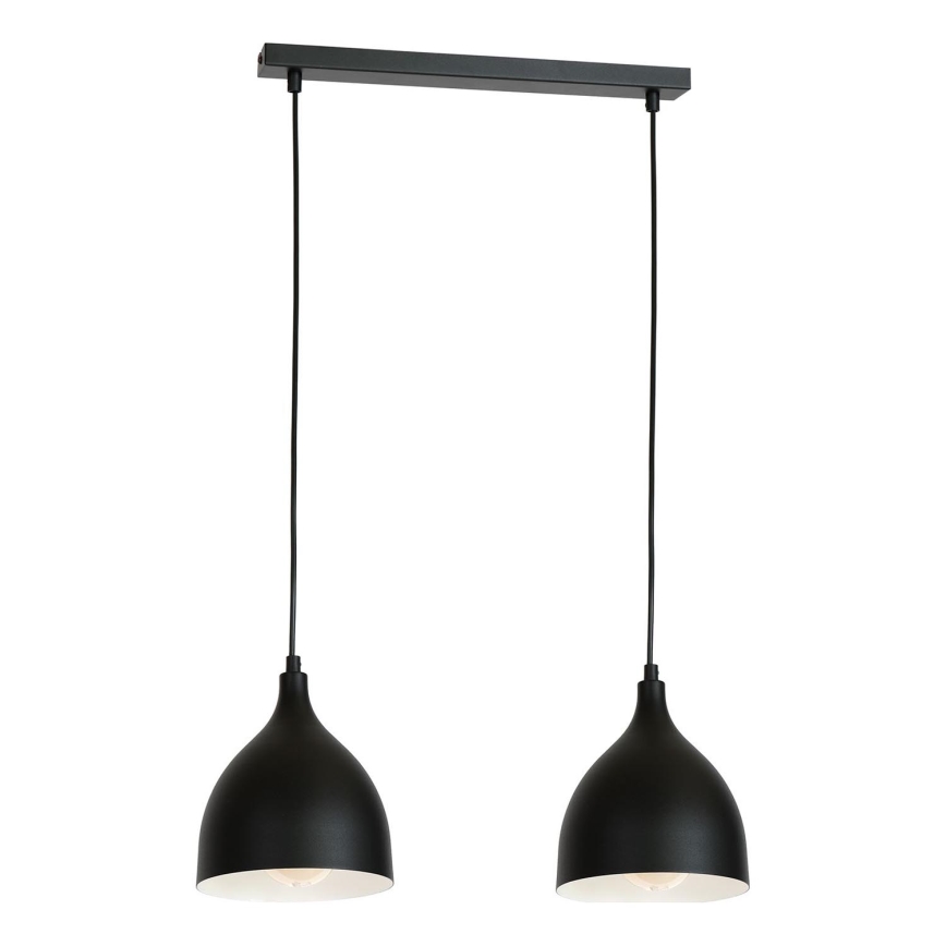 Candeeiro suspenso NOAK 2xE27/15W/230V preto