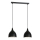 Candeeiro suspenso NOAK 2xE27/15W/230V preto