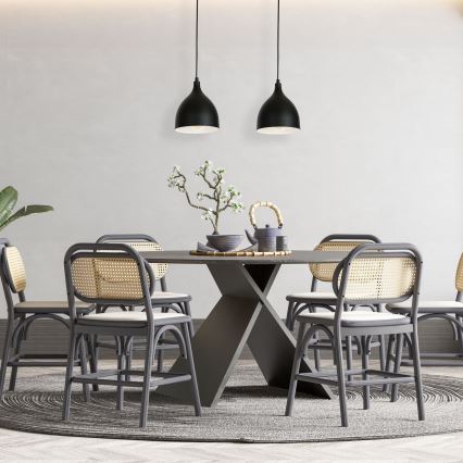 Candeeiro suspenso NOAK 2xE27/15W/230V preto