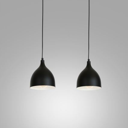 Candeeiro suspenso NOAK 2xE27/15W/230V preto