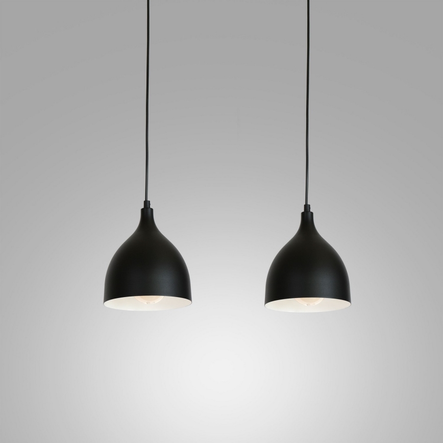 Candeeiro suspenso NOAK 2xE27/15W/230V preto