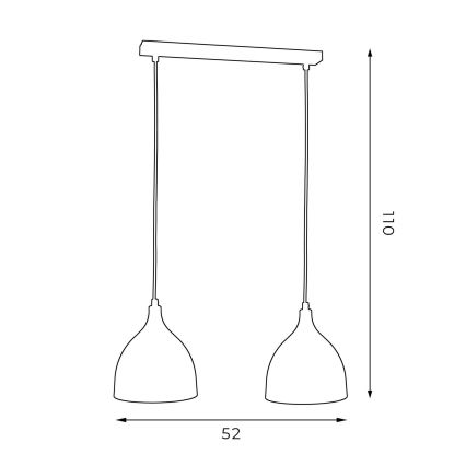 Candeeiro suspenso NOAK 2xE27/15W/230V preto