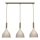 Candeeiro suspenso NOAK 3xE27/15W/230V bege/dourado
