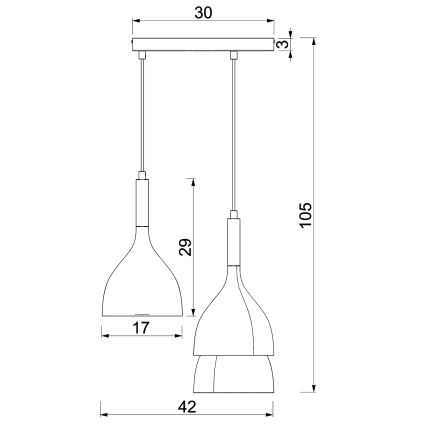 Candeeiro suspenso NOAK 3xE27/15W/230V bege/dourado