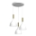 Candeeiro suspenso NOAK 3xE27/15W/230V branco/dourado