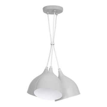 Candeeiro suspenso NOAK 3xE27/15W/230V cinzento