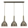 Candeeiro suspenso NOAK 3xE27/15W/230V latão/dourado