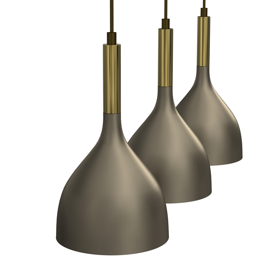 Candeeiro suspenso NOAK 3xE27/15W/230V latão/dourado