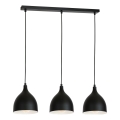 Candeeiro suspenso NOAK 3xE27/15W/230V preto