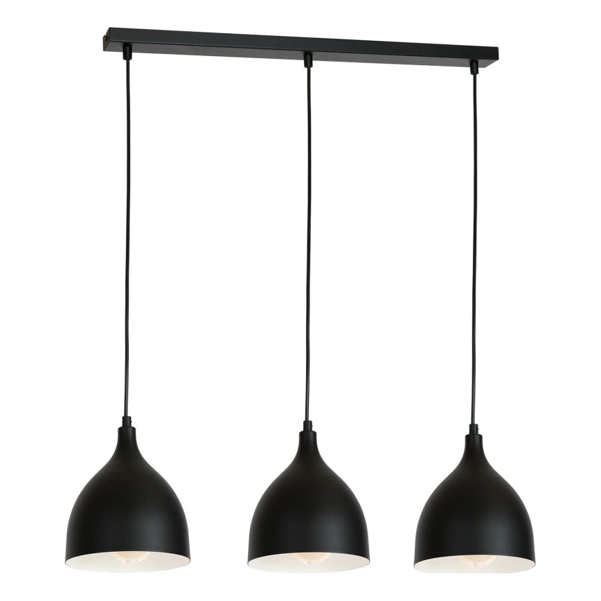 Candeeiro suspenso NOAK 3xE27/15W/230V preto