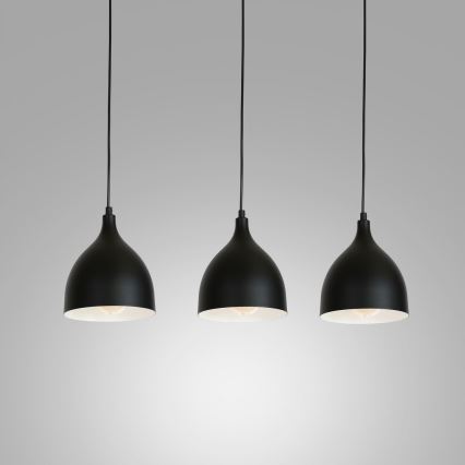 Candeeiro suspenso NOAK 3xE27/15W/230V preto