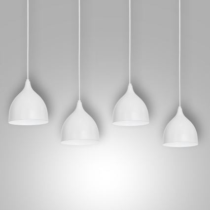 Candeeiro suspenso NOAK 4xE27/15W/230V cinzento