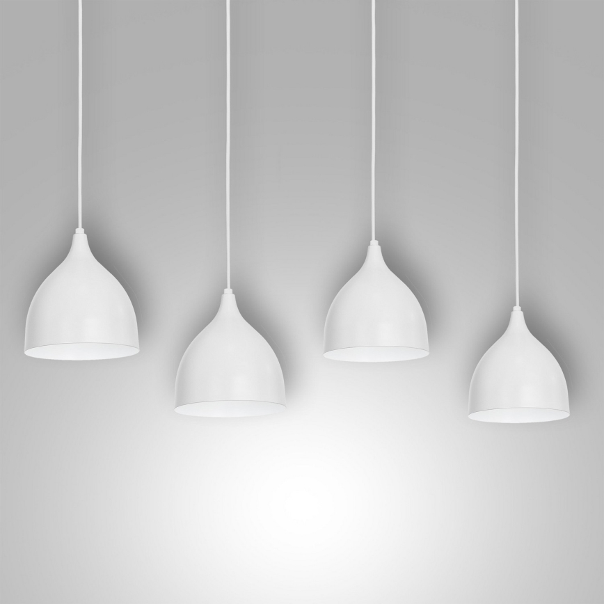 Candeeiro suspenso NOAK 4xE27/15W/230V cinzento