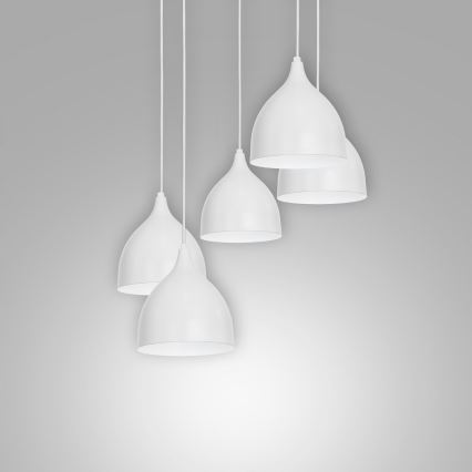 Candeeiro suspenso NOAK 5xE27/15W/230V cinzento
