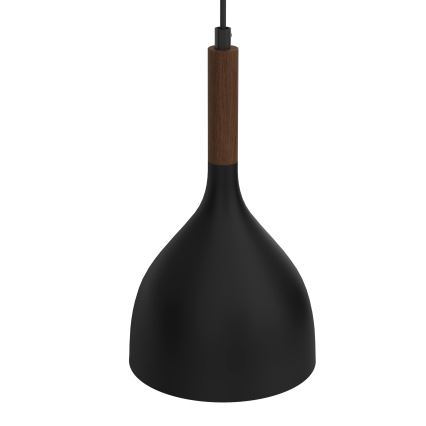 Candeeiro suspenso NOAK WOOD 2xE27/15W/230V preto/faia