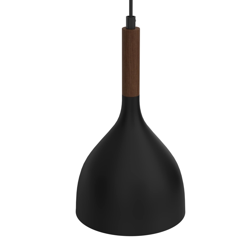 Candeeiro suspenso NOAK WOOD 2xE27/15W/230V preto/faia