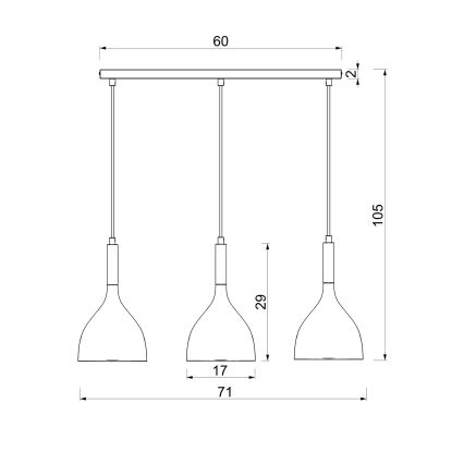 Candeeiro suspenso NOAK WOOD 3xE27/15W/230V preto/faia