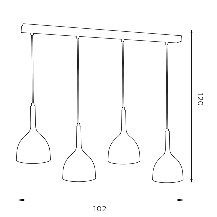 Candeeiro suspenso NOAK WOOD 4xE27/15W/230V branco/faia