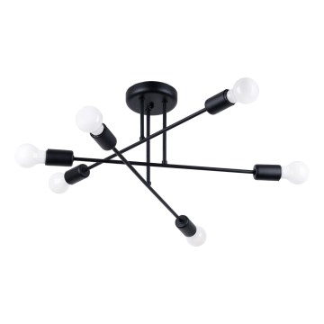Candeeiro suspenso NORAH 6xE27/15W/230V preto