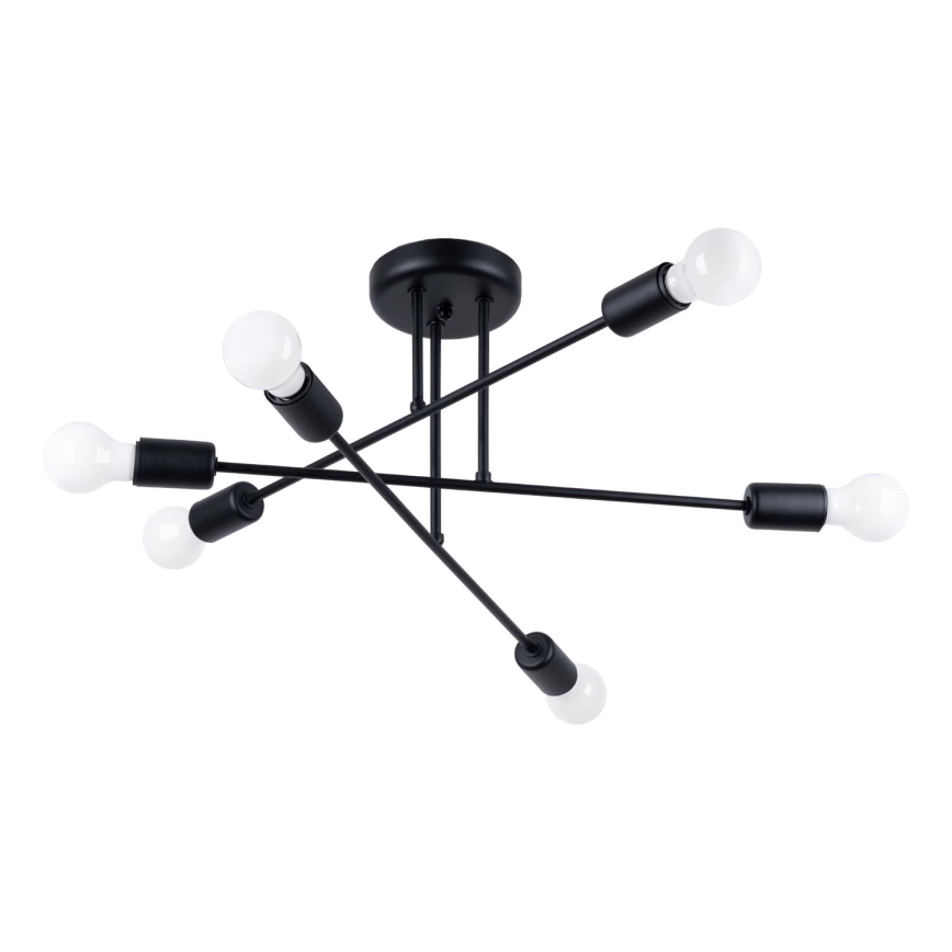Candeeiro suspenso NORAH 6xE27/15W/230V preto