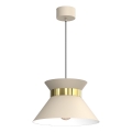 Candeeiro suspenso NORGE 1xE27/15W/230V bege/dourado