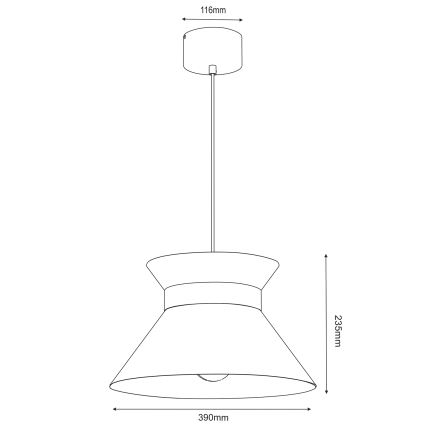 Candeeiro suspenso NORGE 1xE27/15W/230V bege/dourado