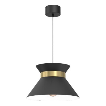 Candeeiro suspenso NORGE 1xE27/15W/230V preto/dourado