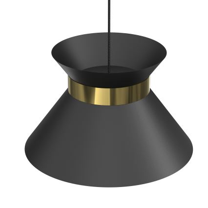 Candeeiro suspenso NORGE 1xE27/15W/230V preto/dourado
