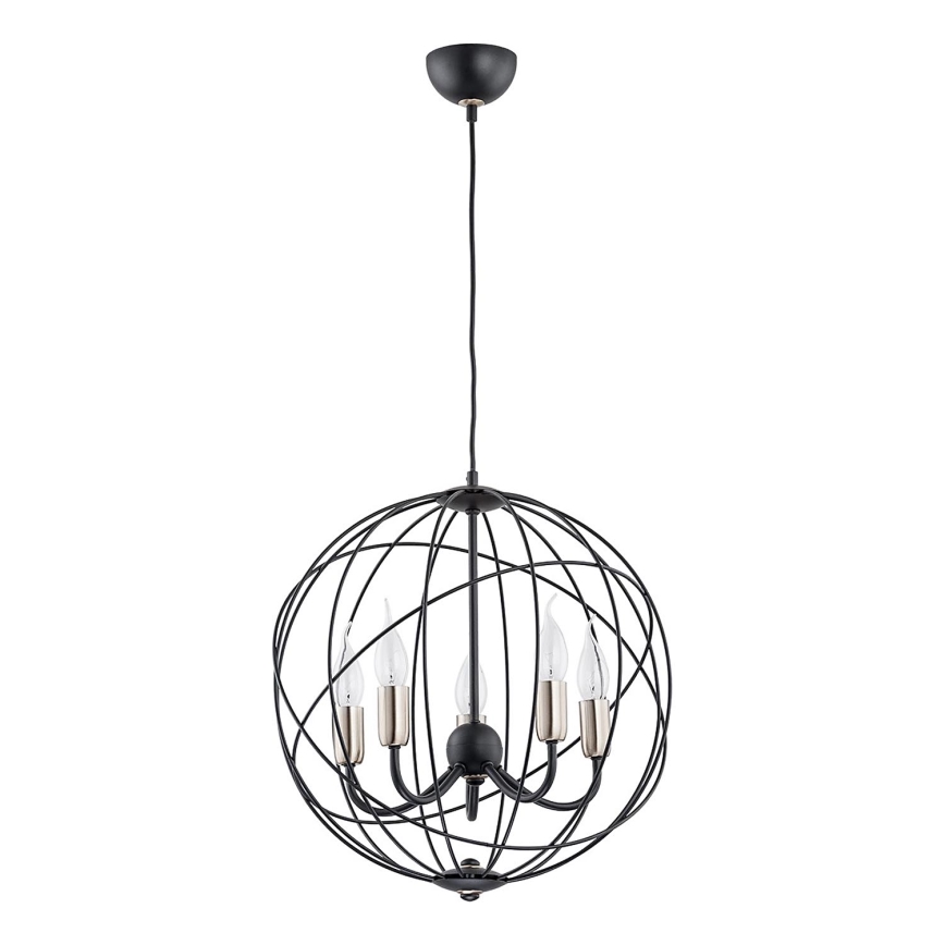Candeeiro suspenso NOSFERATU 5xE14/10W/230V preto/dourado