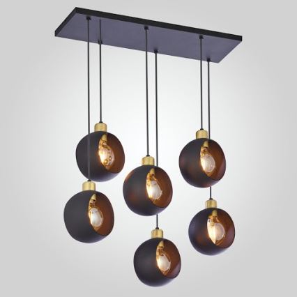 Candeeiro suspenso num fio CYKLOP 6xE27/60W/230V