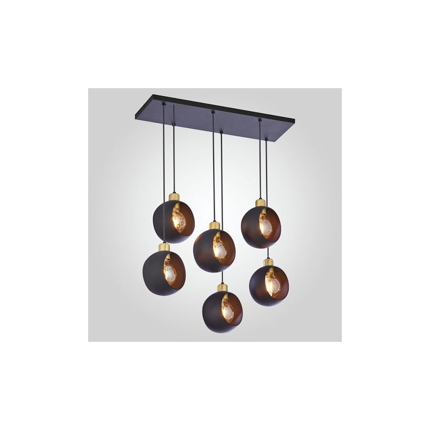 Candeeiro suspenso num fio CYKLOP 6xE27/60W/230V