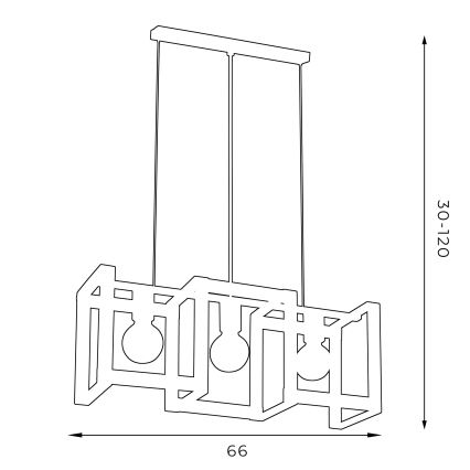 Candeeiro suspenso num fio KARTEL 3xE27/60W/230V
