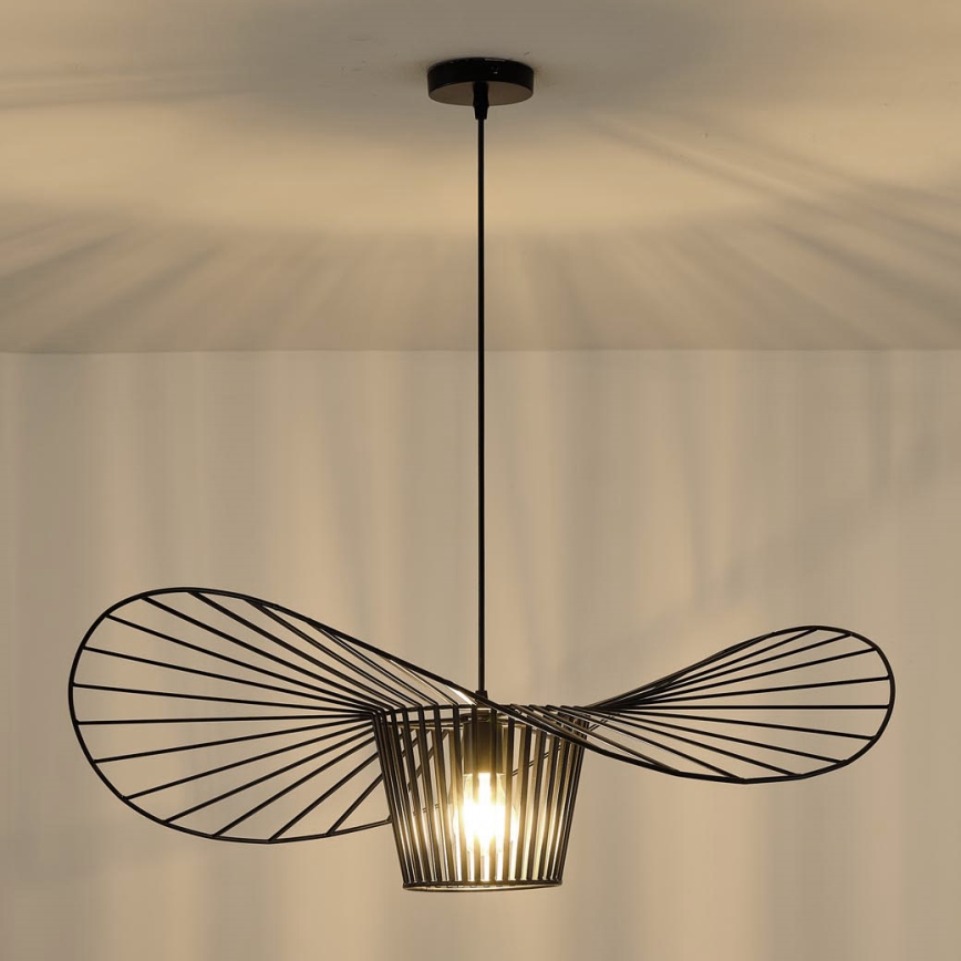 Candeeiro suspenso OGGI 1xE27/40W/230V diâmetro 80 cm preto