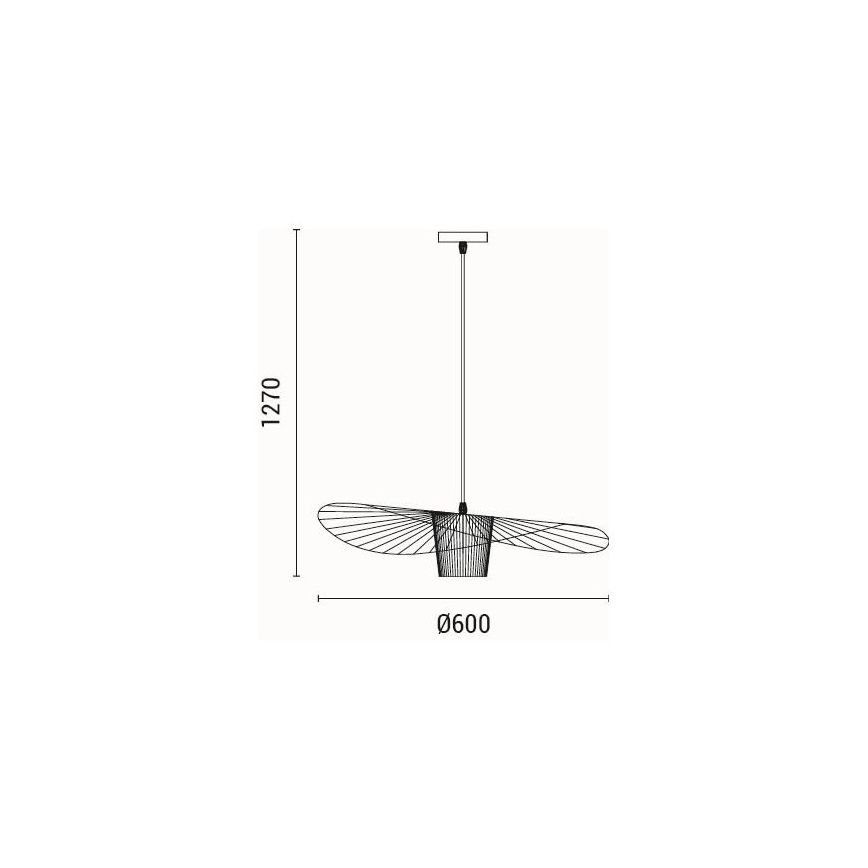 Candeeiro suspenso OGGI 1xE27/40W/230V diâmetro 60 cm preto