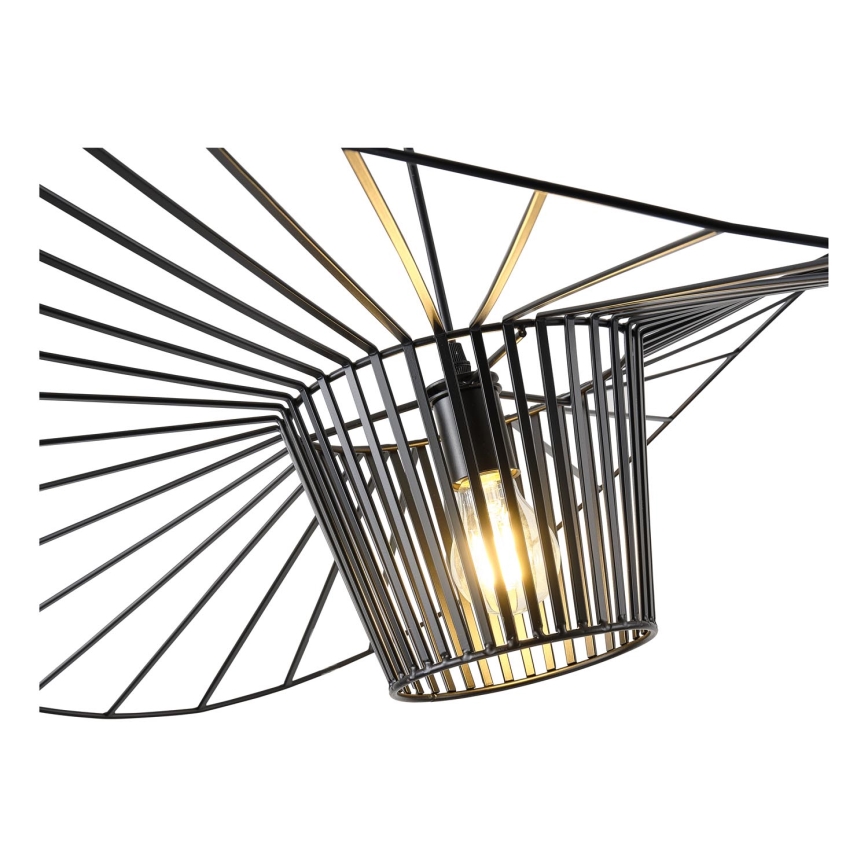 Candeeiro suspenso OGGI 1xE27/40W/230V diâmetro 80 cm preto