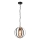 Candeeiro suspenso ONDA 1xE27/15W/230V preto/carvalho