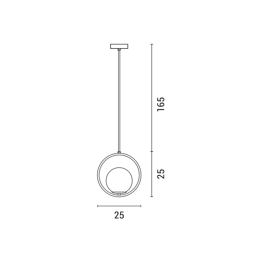 Candeeiro suspenso ORBA 1xE27/15W/230V latão