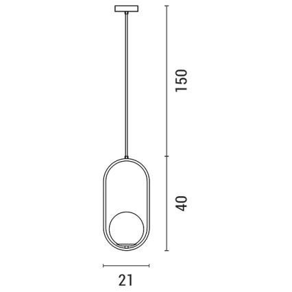 Candeeiro suspenso ORBA 1xE27/15W/230V latão