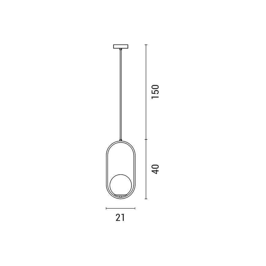 Candeeiro suspenso ORBA 1xE27/15W/230V latão