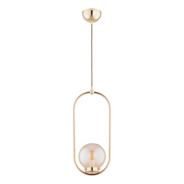 Candeeiro suspenso OVAL 1xE14/10W/230V dourado
