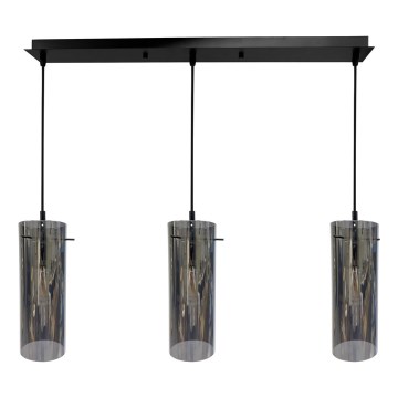 Candeeiro suspenso PADOVA 3xE27/15W/230V preto