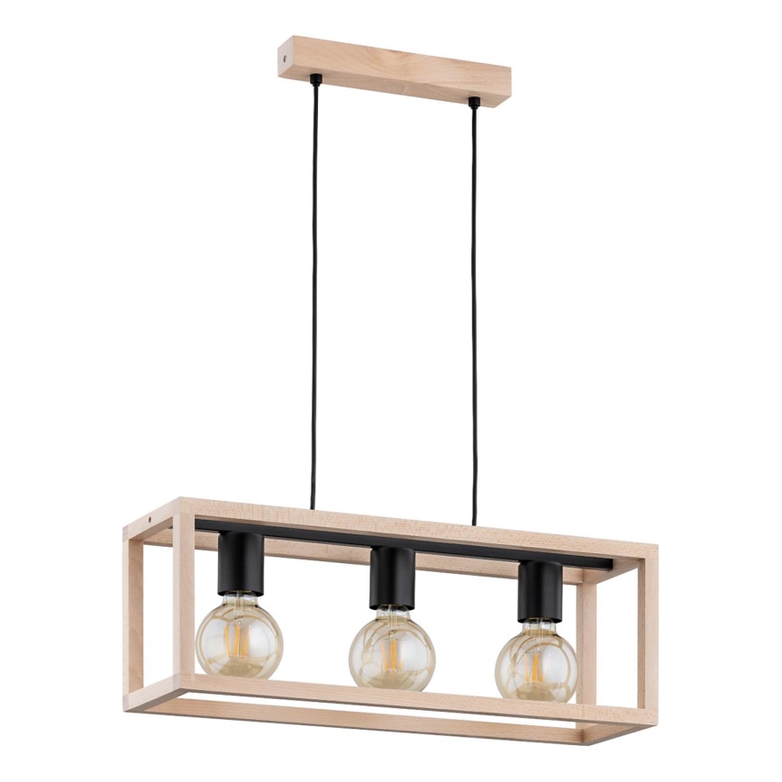 Candeeiro suspenso PAKO 3xE27/15W/230V bege