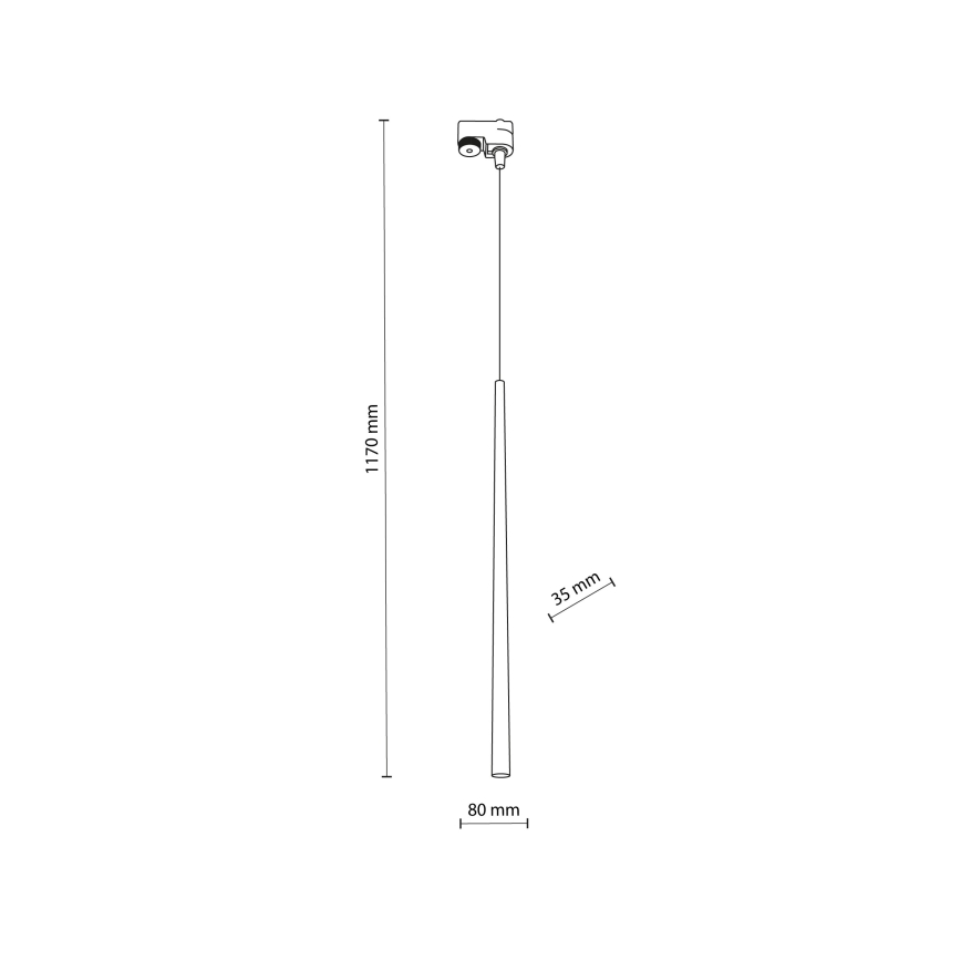 Candeeiro suspenso para sistema de carril PIANO 1xG9/8W/230V preto