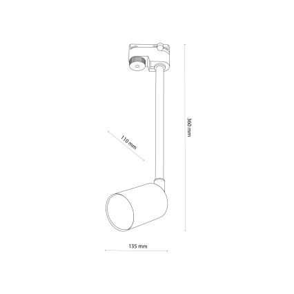 Candeeiro suspenso para sistema de carris monofásico TOP 1xGU10/10W/230V branco