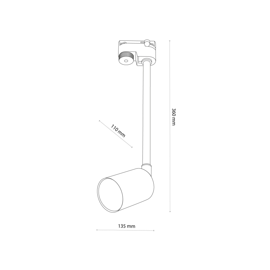 Candeeiro suspenso para sistema de carris monofásico TOP 1xGU10/10W/230V branco